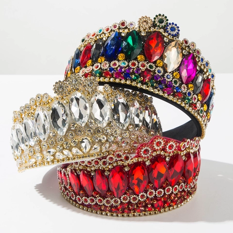 Cerchietto Largo con Strass Vintage Barocco Per Donna Corona di Fiori in Cristallo di Lusso Accessori per Matrimonio