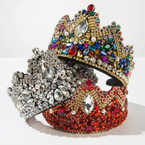 Cerchietto Largo Barocco Di Lusso Con Strass E Imitazione Di Künstliche Perle Corona Per Matrimonio Sposa Festa Accessori Capelli Vintage