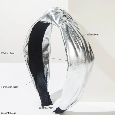 Mode Verknotet Breitband Stirnband Für Damen Einfarbig Kunstleder Haarreifen Retro Gedrehtes Haarband Styling Zubehör