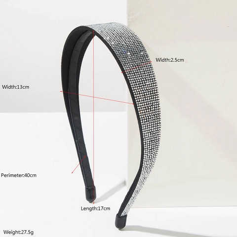 Full Rhinestone Headband For Women Glitter Hair Band Shiny Crystal Hair Hoop Solid Color Fashion Hair Accessories