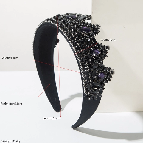 Cerchietto a Corona Barocca Vintage per Donna Orecchini a Fascia Larga in Strass Gotici Accessori Capelli per Ballo Matrimonio