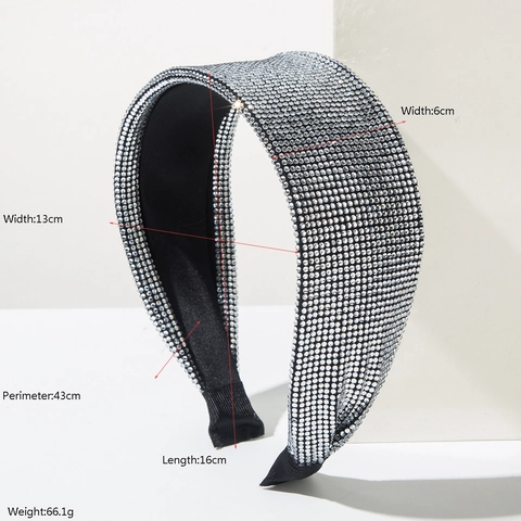 Cerchietto Largo con Strass Completo per Donna Fascia per Capelli con Strass Brillanti Accessori Capelli Eleganti Festa Quotidiana