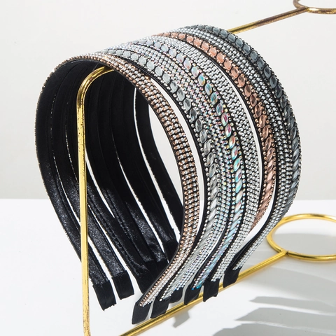 Vintage Barock Strass Haarreif Stoff Umwickelt Schlankes Stirnband Für Damen Luxus Künstliche Perle Glänzender Haarschmuck