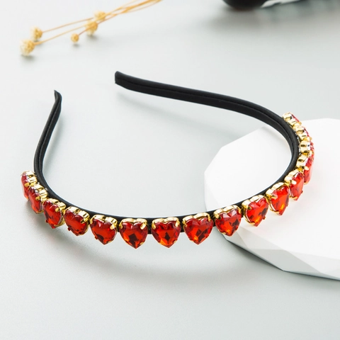 Cerchietto Geometrico con Strass Scintillante Minimalista Coreano Sottile con Cristalli di Vetro Colorati per Donna Gioielli alla Moda