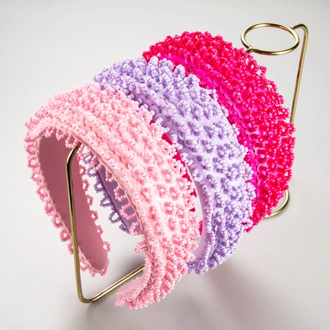 Handgefertigt Perlen Pailletten Breit Gepolstert Haarreif Retro Koreanischer Stil Mode Haarschmuck Für Damen Elegant Haarband