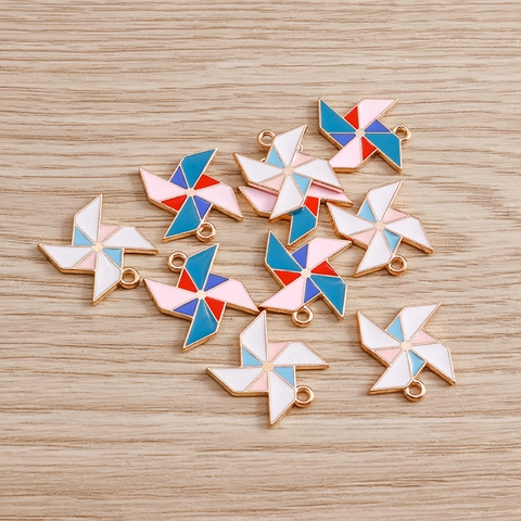 Colorful Cartoon Windmill Alloy Enamel Pendants For DIY Jewelry Making Necklace Handbag Keychain Decoration Unisex Accessory
