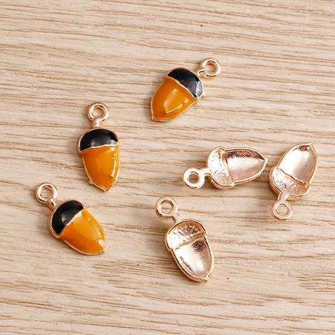 Acorn Shape Alloy Pendants With Dripping Oil Enamel For Necklace Bracelet DIY Jewelry Making Findings Accessories