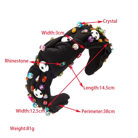 Baroque Fabric Knotted Football Headband Rhinestone Artificial Pearl Wide Hairband Sports Fashion Hair Accessories For Women