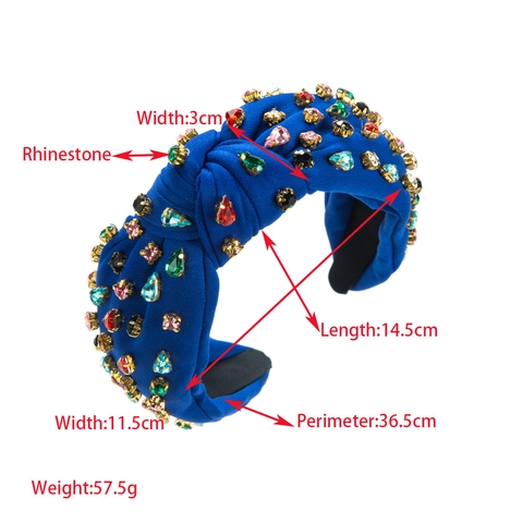 Diadema con Nudo Estilo Barroco con Diamantes de Imitación Multicolores Diadema de Tela Acolchada para Mujer Fiesta