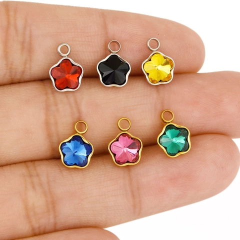 304 Edelstahl Strass Geometrische Blume Stern Anhänger Für DIY Schmuckherstellung Luxus Gold Silber Plattiert Charms Für Damen