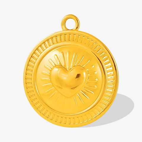 304 Edelstahl Herz Münzanhänger Französisch Vintage Relief Medaillon Anhänger Für DIY Schmuck Halskette Herstellung