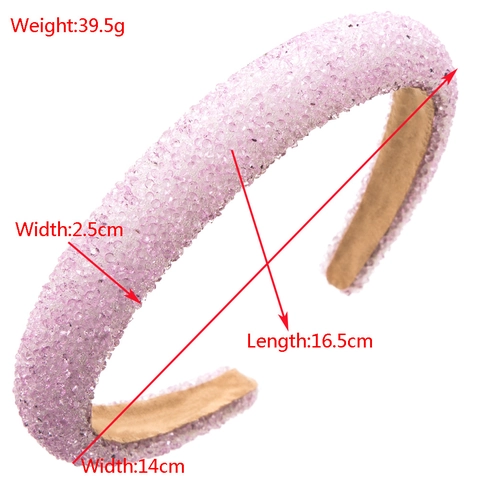 Retro Baroque Padded Headband For Women Sparkly Rhinestone Wide Sponge Hairband Fashion Versatile Party Hair Accessories