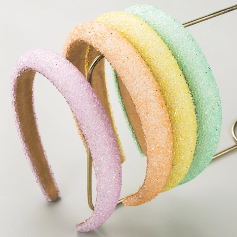 Retro Baroque Padded Headband For Women Sparkly Rhinestone Wide Sponge Hairband Fashion Versatile Party Hair Accessories