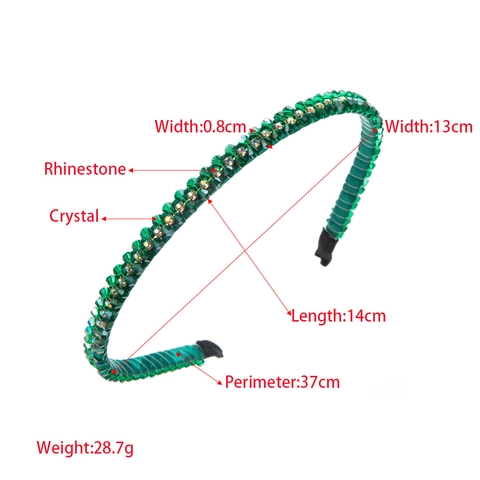 Baroque Vintage Pave Rhinestone Headband For Women Elegant Thin Alloy Hair Hoop Sparkly Korean Style Fashion Hair Accessory