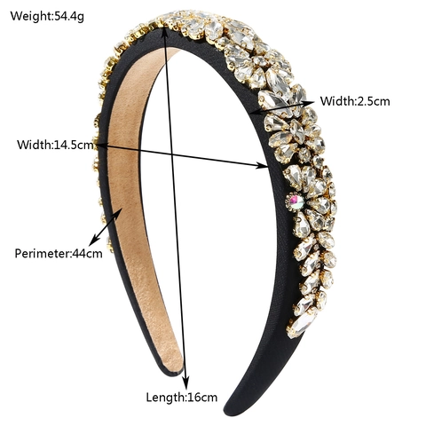 Diadema Barroca Acolchada Lujo Mujer Brillante Diamante De Imitación Cristal Flor Accesorios Cabello Boda Fiesta Diademas