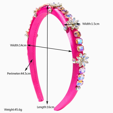 Baroque Luxury Rhinestone Flower Satin Headband For Women Elegant Padded Crystal Hair Hoop Party Fashion Hair Accessories