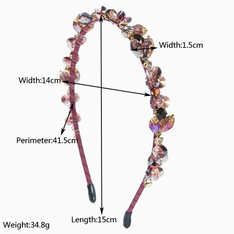 Baroque Luxurious Beaded Headband For Women Alloy Rhinestone Hair Hoop Sparkling Crystal Headpiece For Party Wedding Daily Accessory