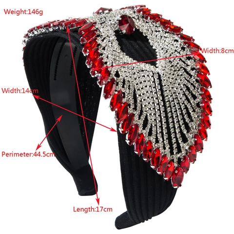 Cerchietto a Bordo Largo con Strass di Lusso per Donna Cerchietto con Cristalli Vintage Eleganti Accessori per Capelli da Banchetto