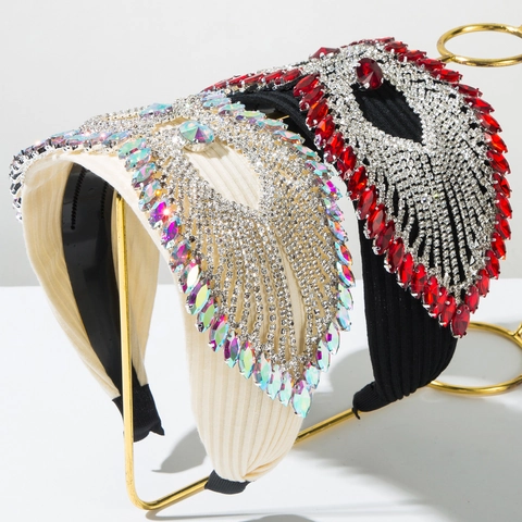 Cerchietto a Bordo Largo con Strass di Lusso per Donna Cerchietto con Cristalli Vintage Eleganti Accessori per Capelli da Banchetto