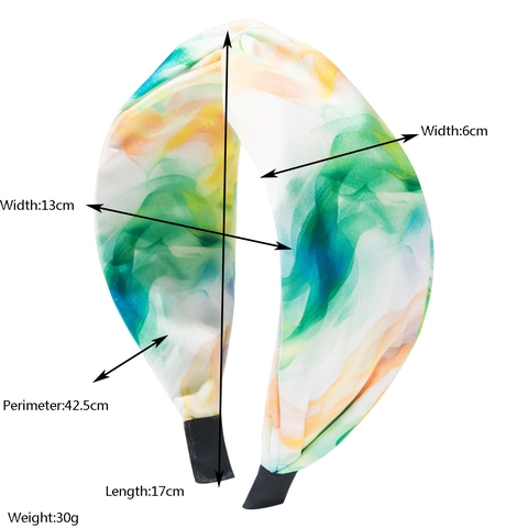 Bohemian Tie-Dye Fabric Headband For Women Wide Edge Cross Knot Fashion Summer Beach Holiday Hair Accessories Headwear