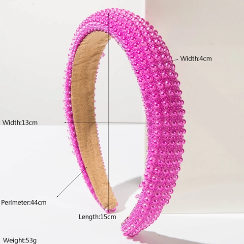 Baroque Padded Artificial Pearl Headband For Women Vintage Cloth Thick Wide Hair Band Elegant Wedding Party Hair Hoop Accessory