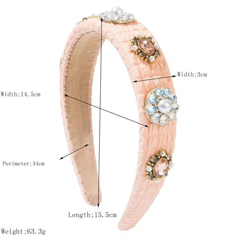 Cerchietto Imbottito Vintage Con Strass E Künstliche Perle Sintetiche Per Donna Lussuosa Fascia Per Capelli Trapuntata Festa
