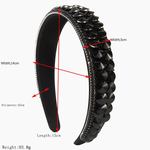 Baroque Full Rhinestone Wide Headband For Women Vintage Inlaid Crystal Hair Band Banquet Party Elegant Hair Accessories
