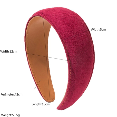 Women's Padded Wide Headband Retro Solid Color Fabric Hairband Thickened French Style Hair Hoop Fashion Accessories