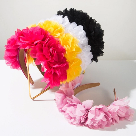 Serre-Tête à Grandes Fleurs Style Baroque Tissu Floral Bandeau Élégant Coiffe Douce pour Rue Vacances Fête Femme Accessoires