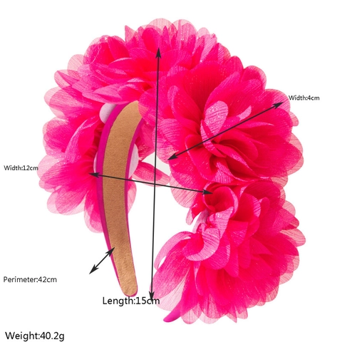 Serre-Tête à Grandes Fleurs Style Baroque Tissu Floral Bandeau Élégant Coiffe Douce pour Rue Vacances Fête Femme Accessoires