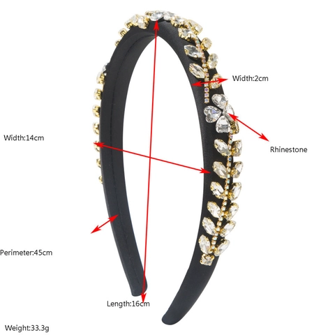 Luxuriöse Strass Gepolstert Satin Haarband Vintage Floral Blatt Haarreif Für Damen Hochzeit Party Elegante Haarschmuck