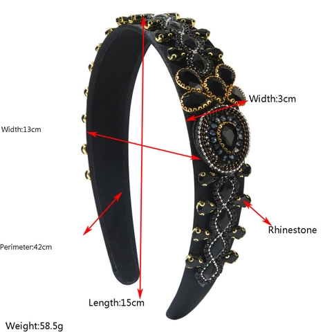 Diadema Acolchada Barroca Vintage Para Mujer Satén De Lujo Diamantes De Imitación Cristal Banda Para Cabello Para Boda Banquete Fiesta