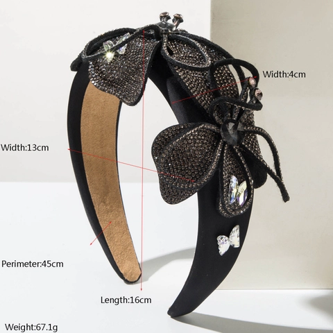 Barock Vintage Gepolsterter Haarreif Für Damen Luxus Strass Schmetterling Blume Dekoratives Haarband Satin Stoff Haar Accessoires
