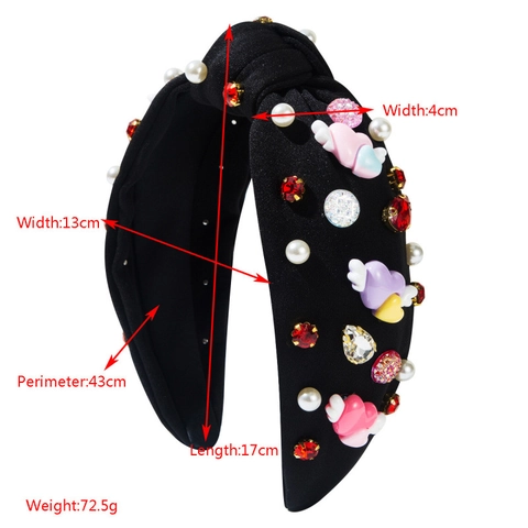 Cerchietto Annodato Dolce Cuore Ala Con Strass per Donna San Valentino Cerchietto Imbottito con Perle Artificiali Accessori per Capelli