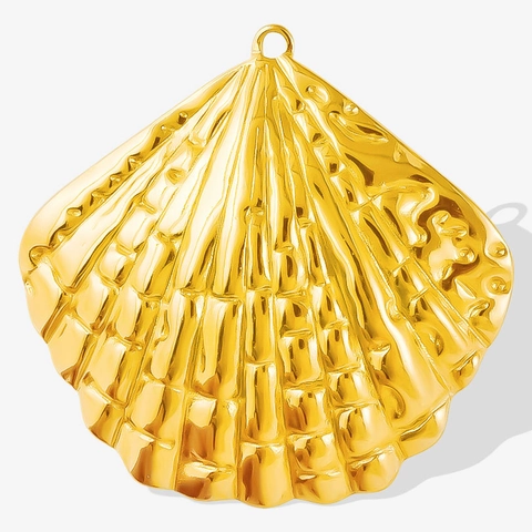 Ciondolo a Conchiglia in Acciaio Inossidabile 304 per Donna Capasanta Nautica Accessorio per Gioielli Fai da Te Solo Ciondolo Senza Catena