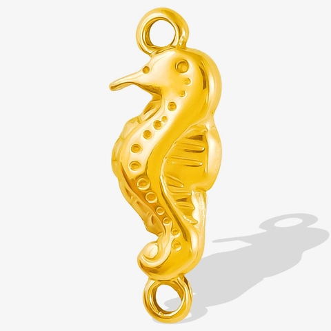 304 Edelstahl Seepferdchen Anhänger Verbinder Für Schmuckherstellung DIY Mode Ozean Thema Halskette Findings Doppelring Charms