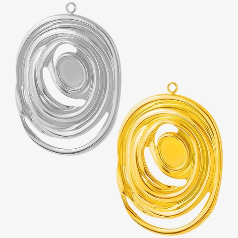 Unregelmäßige Oval Spirale 304 Edelstahl Anhänger Für DIY Halskette Herstellung Handgefertigte Schmuck Zubehör Für Damen