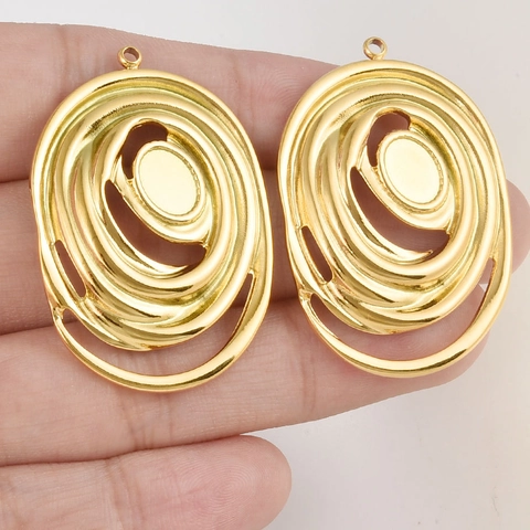 Unregelmäßige Oval Spirale 304 Edelstahl Anhänger Für DIY Halskette Herstellung Handgefertigte Schmuck Zubehör Für Damen