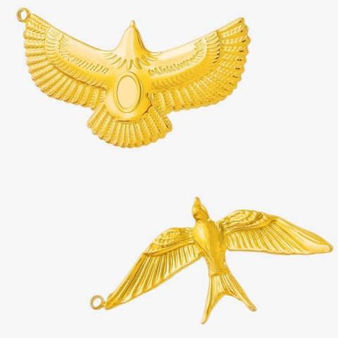 Minimalist 304 Stainless Steel Bird Eagle Swallow Pendant 18K Gold Plated 3D Wing Charm DIY Jewelry Necklace Accessories