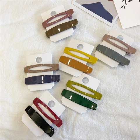 Minimalist Geometric Hollow Plastic Hair Clips For Women Korean Style Simple Duckbill Clip Hair Accessories Headwear