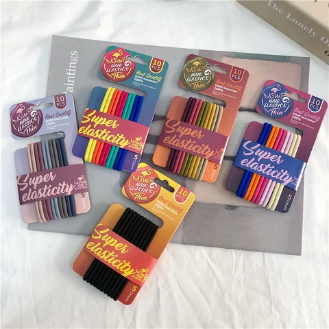 Mujer Niña Cintas para el Pelo de Alta Elasticidad Coloridas Estilo Coreano de Tela Sujetadores de Coleta Gomas para el Pelo Básicas Accesorios Diarios