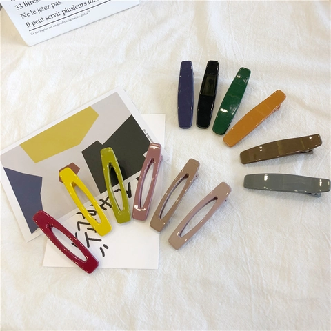 Minimalist Geometric Hollow Plastic Hair Clips For Women Korean Style Simple Duckbill Clip Hair Accessories Headwear