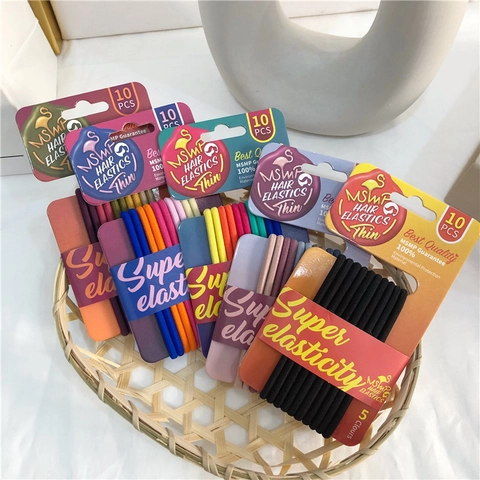 Mujer Niña Cintas para el Pelo de Alta Elasticidad Coloridas Estilo Coreano de Tela Sujetadores de Coleta Gomas para el Pelo Básicas Accesorios Diarios
