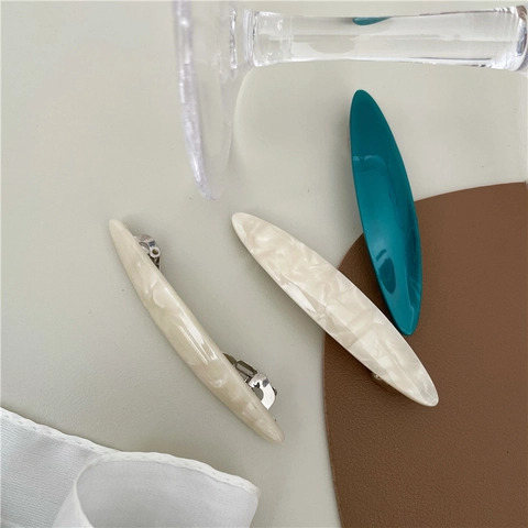Fermagli per Capelli Geometrici in Acetato Minimalisti per Donna Elegante Fermaglio a Foglia di Salice con Motivo Marmoreo Accessori per Capelli