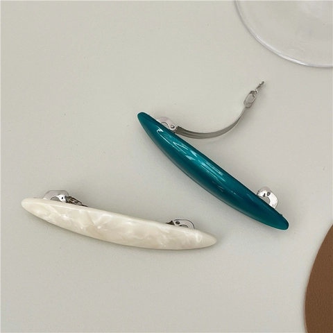 Fermagli per Capelli Geometrici in Acetato Minimalisti per Donna Elegante Fermaglio a Foglia di Salice con Motivo Marmoreo Accessori per Capelli