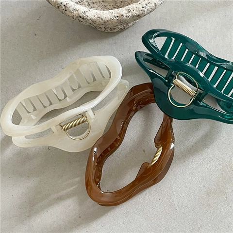 Molla per Capelli a Nuvola Irregolare Grande Texture Gelatina Minimalista Clip Squalo Onda Accessori Moda Capelli Donna