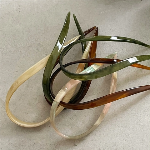 Minimalist Acetate Hair Stick For Women U-Shaped Geometric Marble Pattern Hair Fork Elegant Chignon Bun Hair Styling Accessories