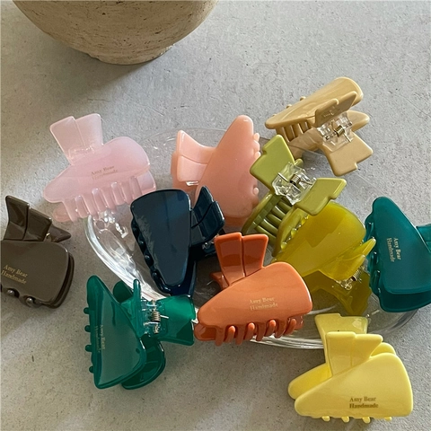 Pinza per Capelli da Donna Ragazza Minimalista Resina Acetata Colore Gelatina Dolce Stile Coreano Accessori per Capelli