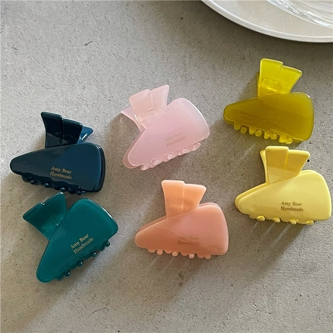 Pinza per Capelli da Donna Ragazza Minimalista Resina Acetata Colore Gelatina Dolce Stile Coreano Accessori per Capelli