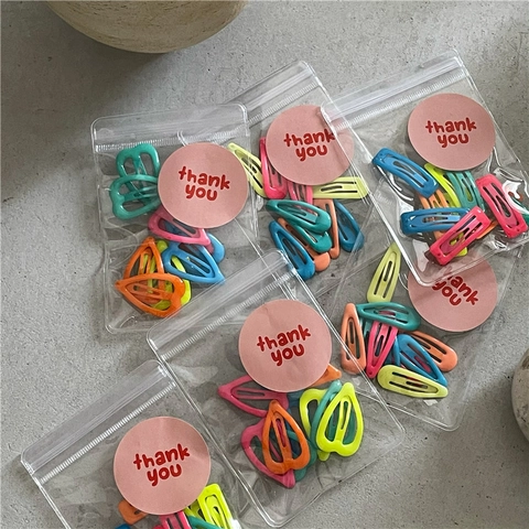 Colorful Creamy Snap Hair Clips Metal Rhinestone BB Clips Cute Waterdrop Square Heart Shape Hair Accessories For Kids Girls